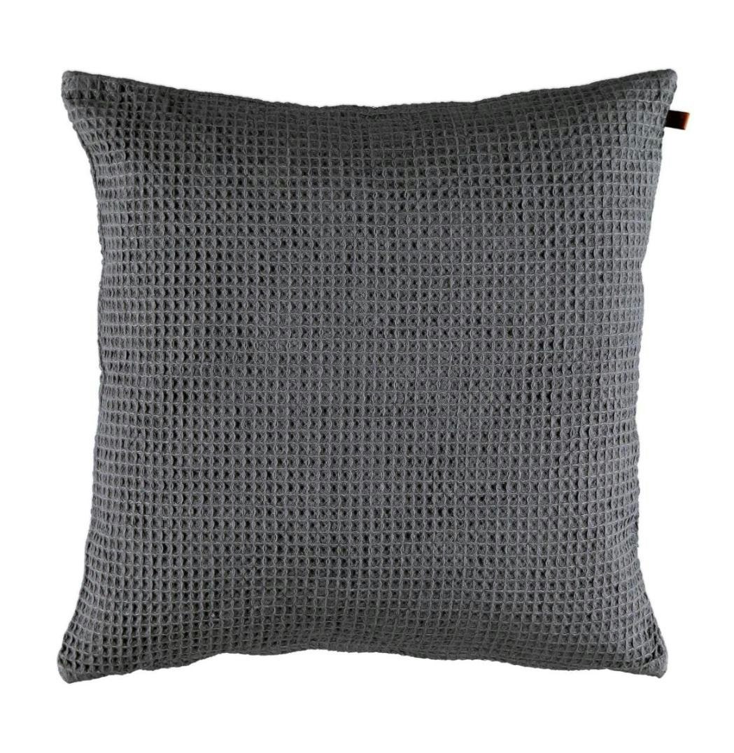 Noble house Waffle mörkgrått kuddfodral bomull mått 45 x 45 cm