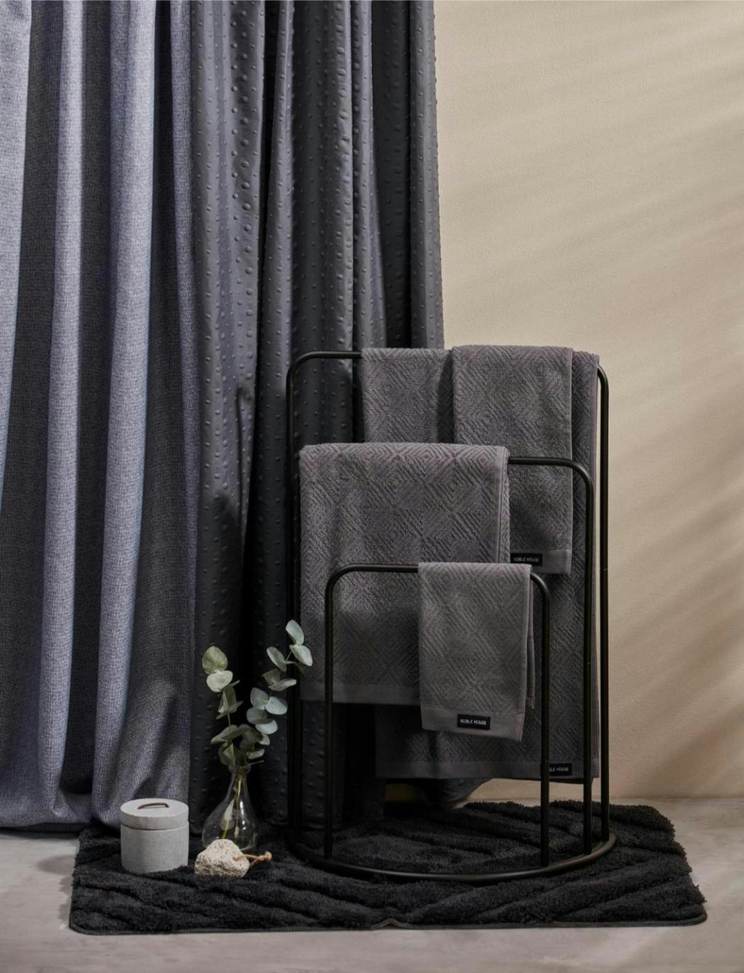 Noble house Weave grått duschdraperi mått 180 x 200 cm