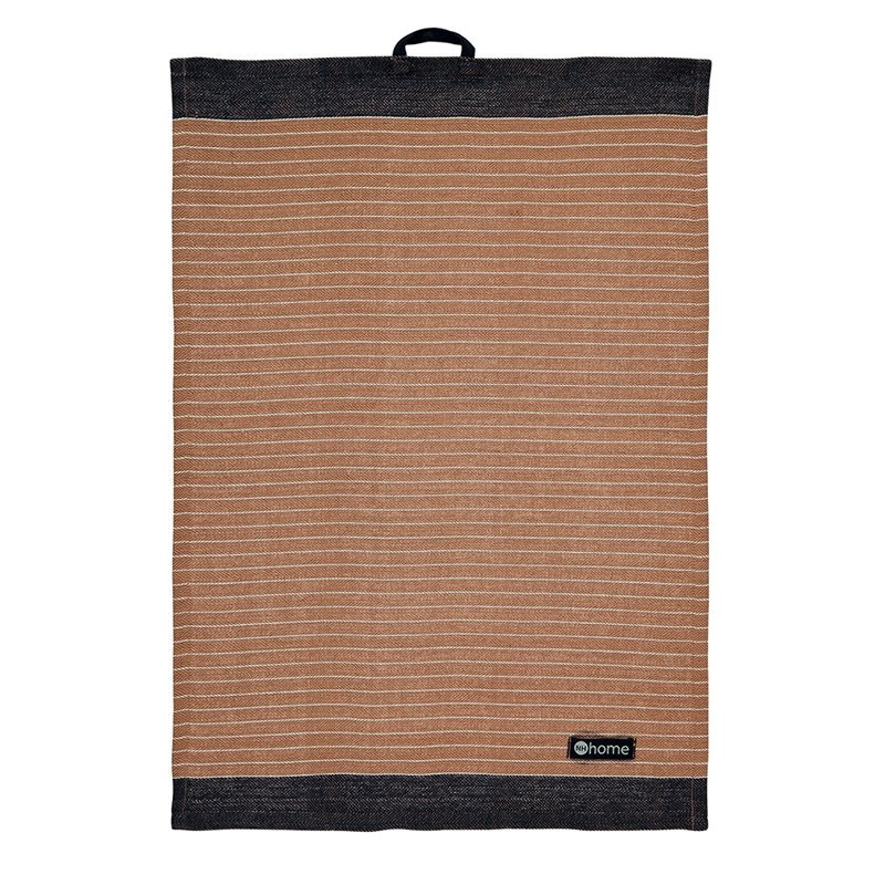 Noble house Stripe brun kökshandduk mått 45 x 65 cm
