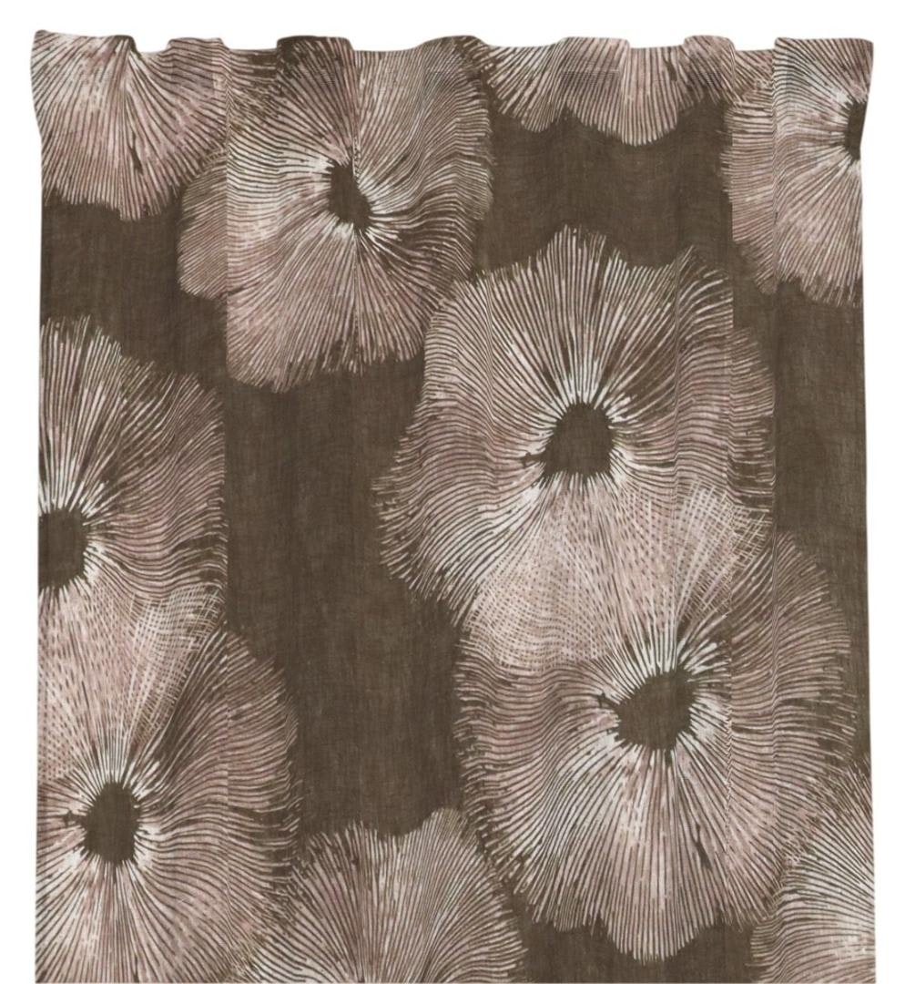 Fungus brunt/ljungfärgat gardinset multiband Redlunds textil