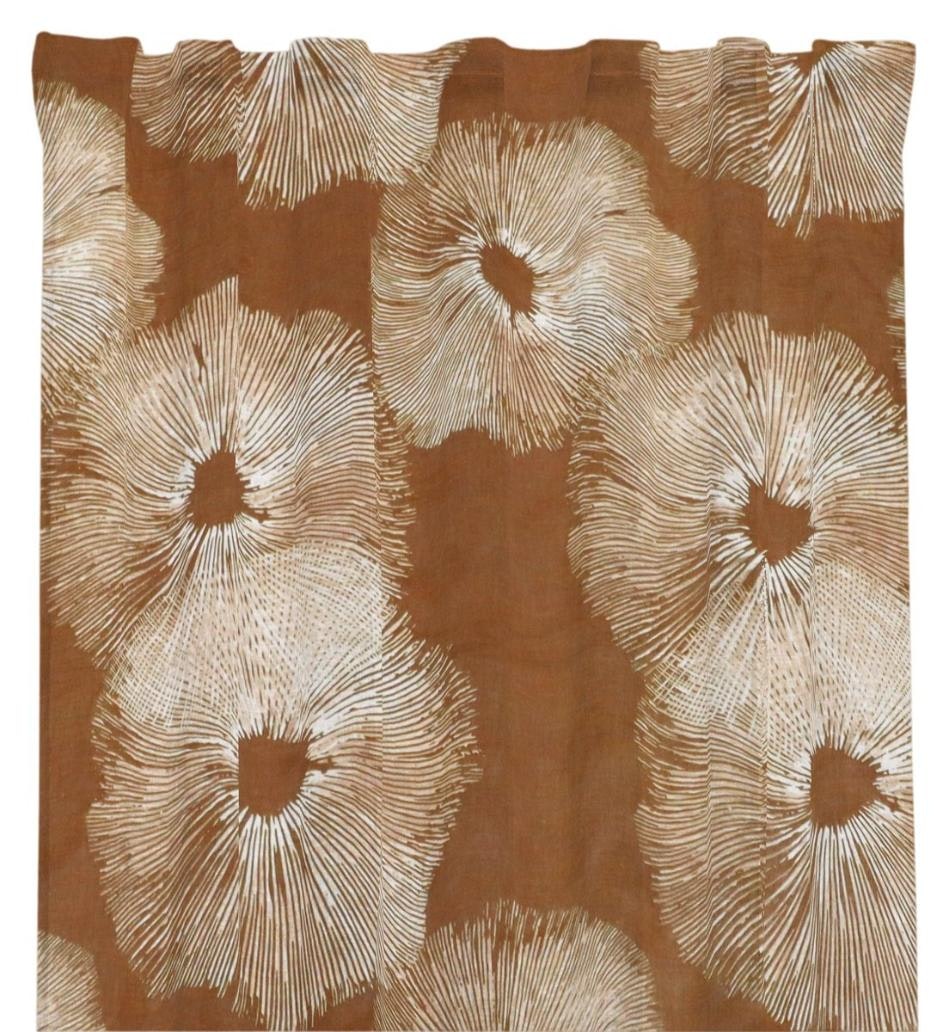 Fungus cognac/rostfärgat gardinset multiband Redlunds textil