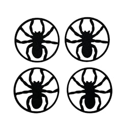 Noble house Halloween 4 st svarta glasunderlägg/coasters spindelmönster