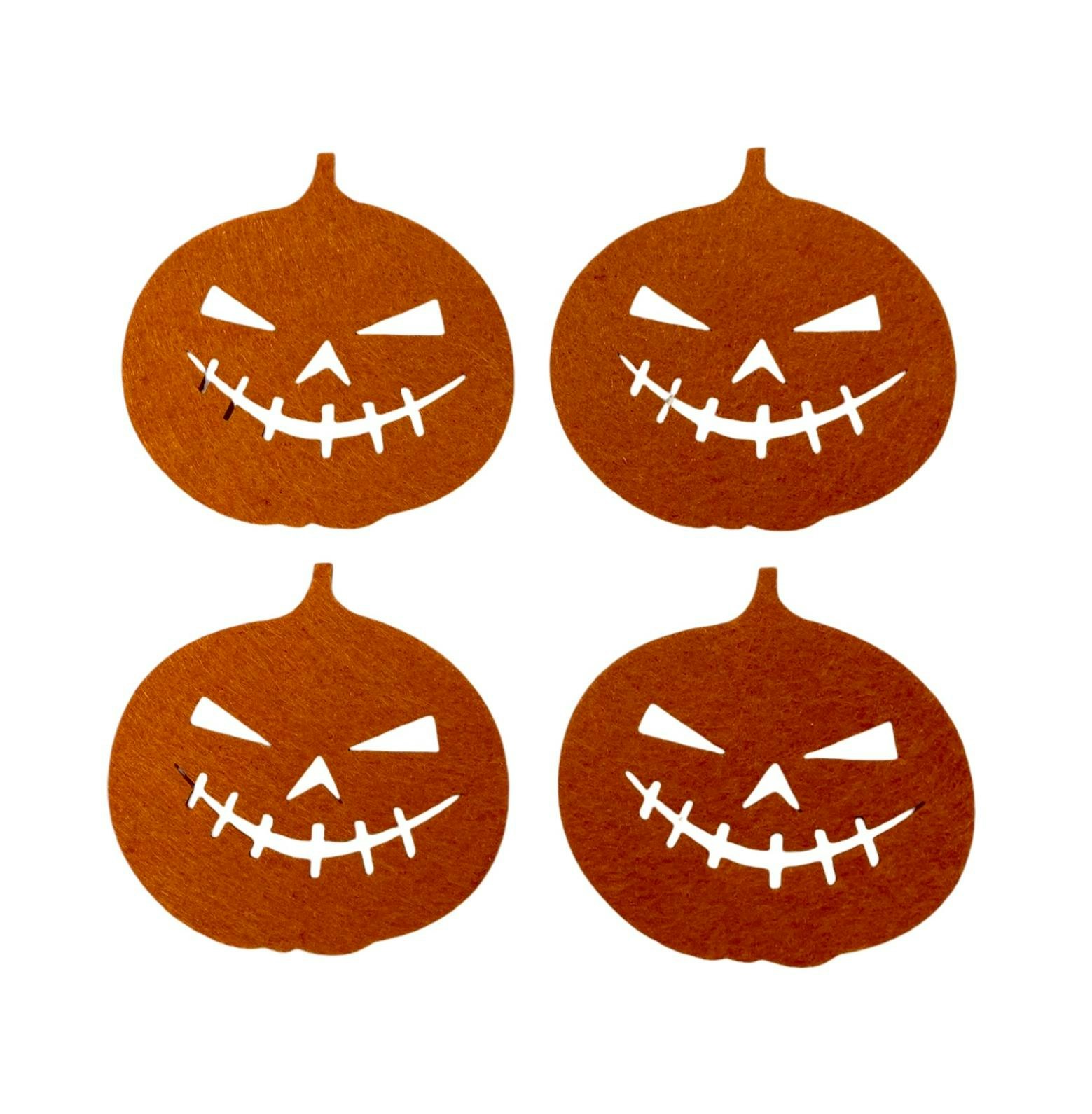 Kopia Noble house Halloween 4 st rostfärgade glasunderlägg/coasters pumpamönstermönster