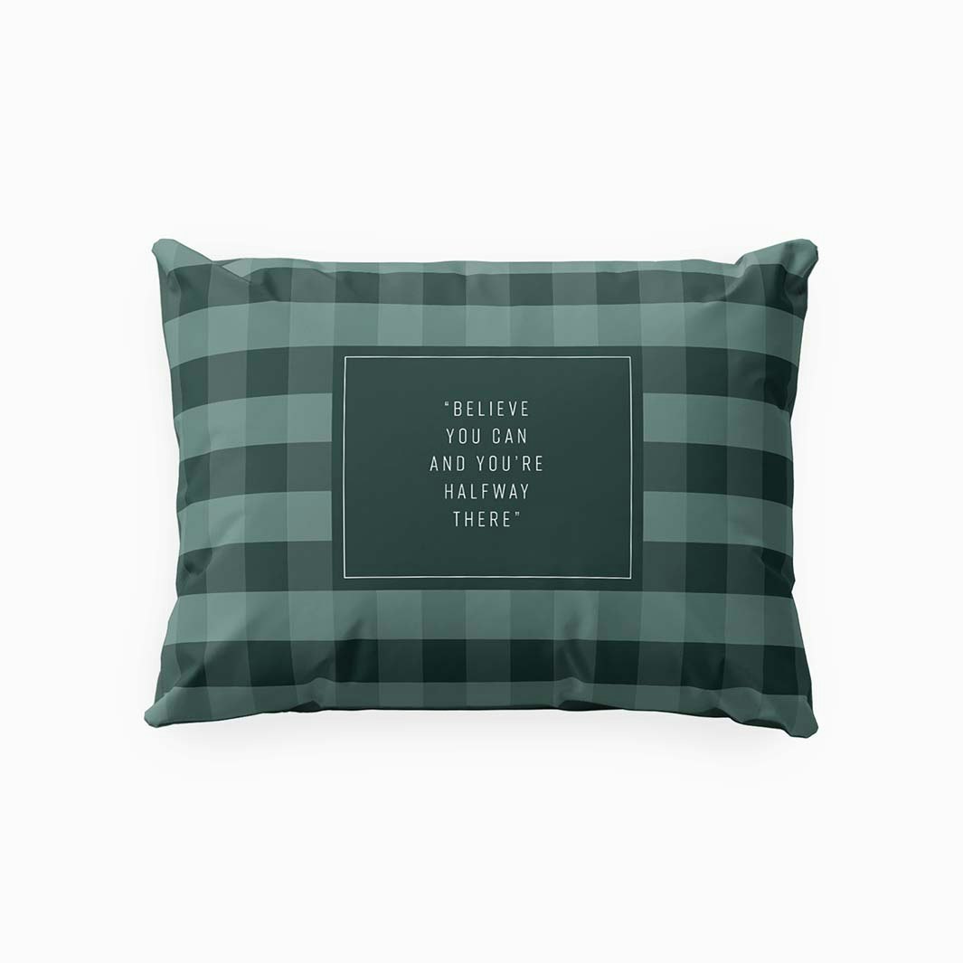 Checkers green grönt örngott 50 x 60 cm indusia design