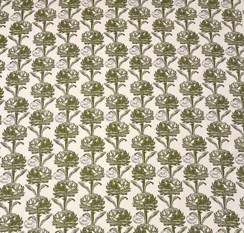 Fall Harvest metervara bomull vit grön Jakobsdals textil