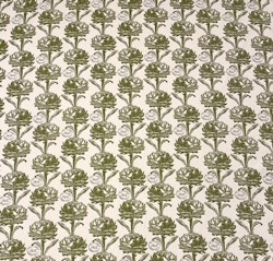 Fall Harvest metervara bomull vit grön Jakobsdals textil