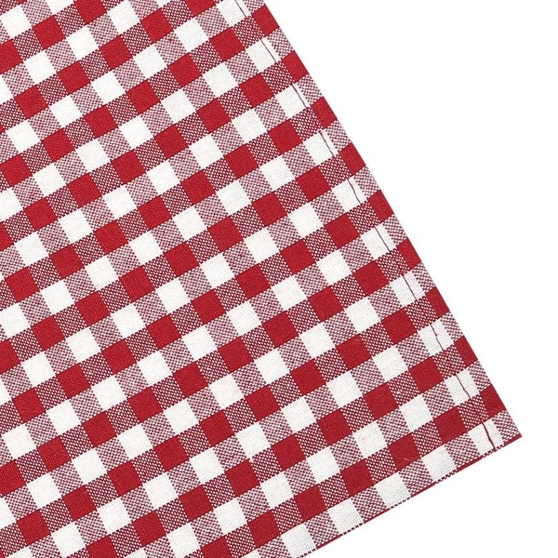 Kökshandduk Classic textile rödvitrutig återvunna textilier 50 x70 cm