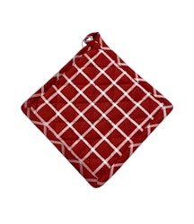 Grytlapp Classic textiles rödvitrutig återvunnet material
