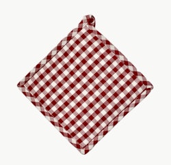 Grytlapp Classic textiles rödvitrutig återvunnet material