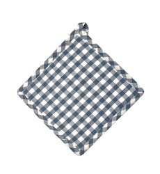 Classic textiles blå vitrutig grytlapp återvunnet material
