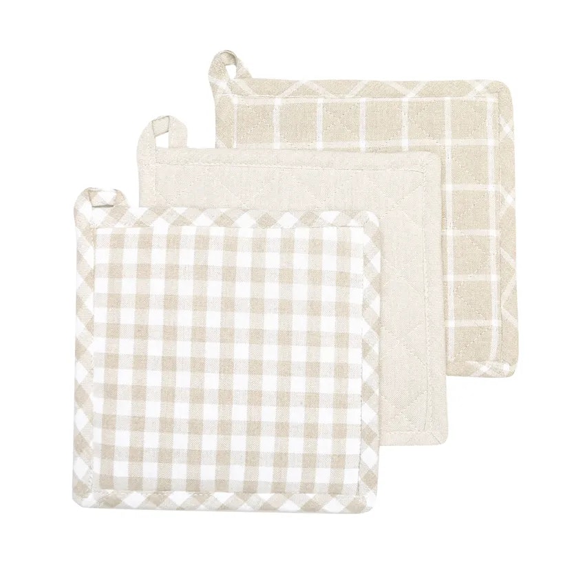 Classic textiles linnefärgad grytlapp återvunnet material