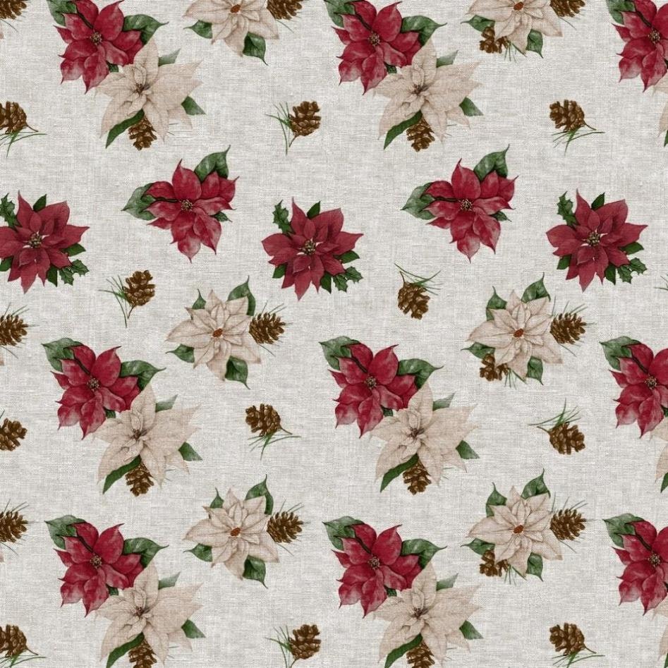 Julstjärna vit metervara vaxduk Redlunds textil