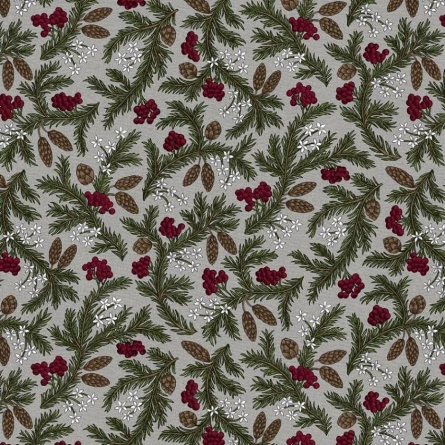 Julkvist grå vaxduk metervara Redlunds textil