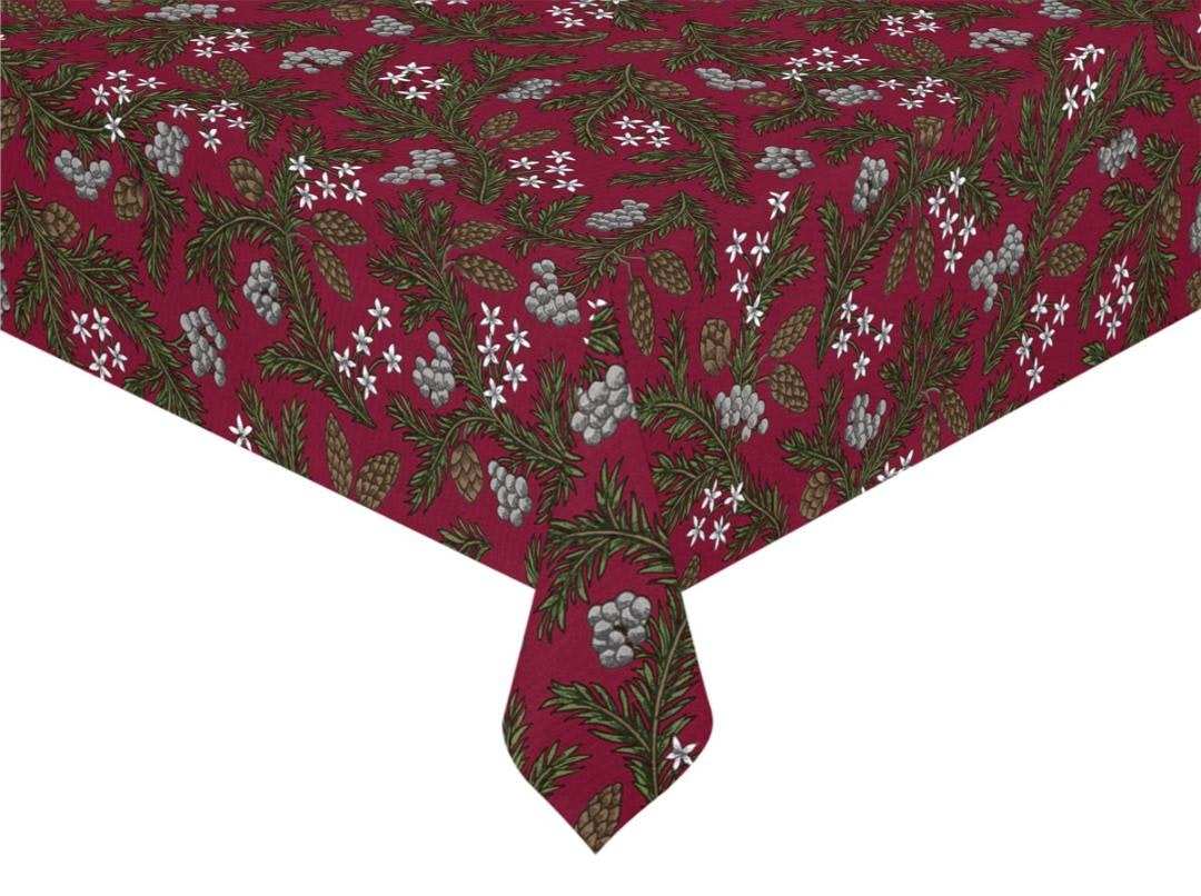 Julkvist röd vaxduk metervara Redlunds textil
