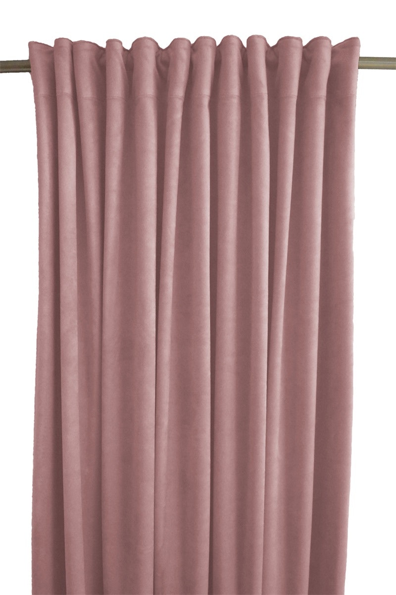 Sammet rosa gardinset multiband Redlunds textil