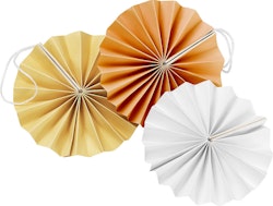 Cult design Veckat pynt vitt, aprikos, guld 3 pack