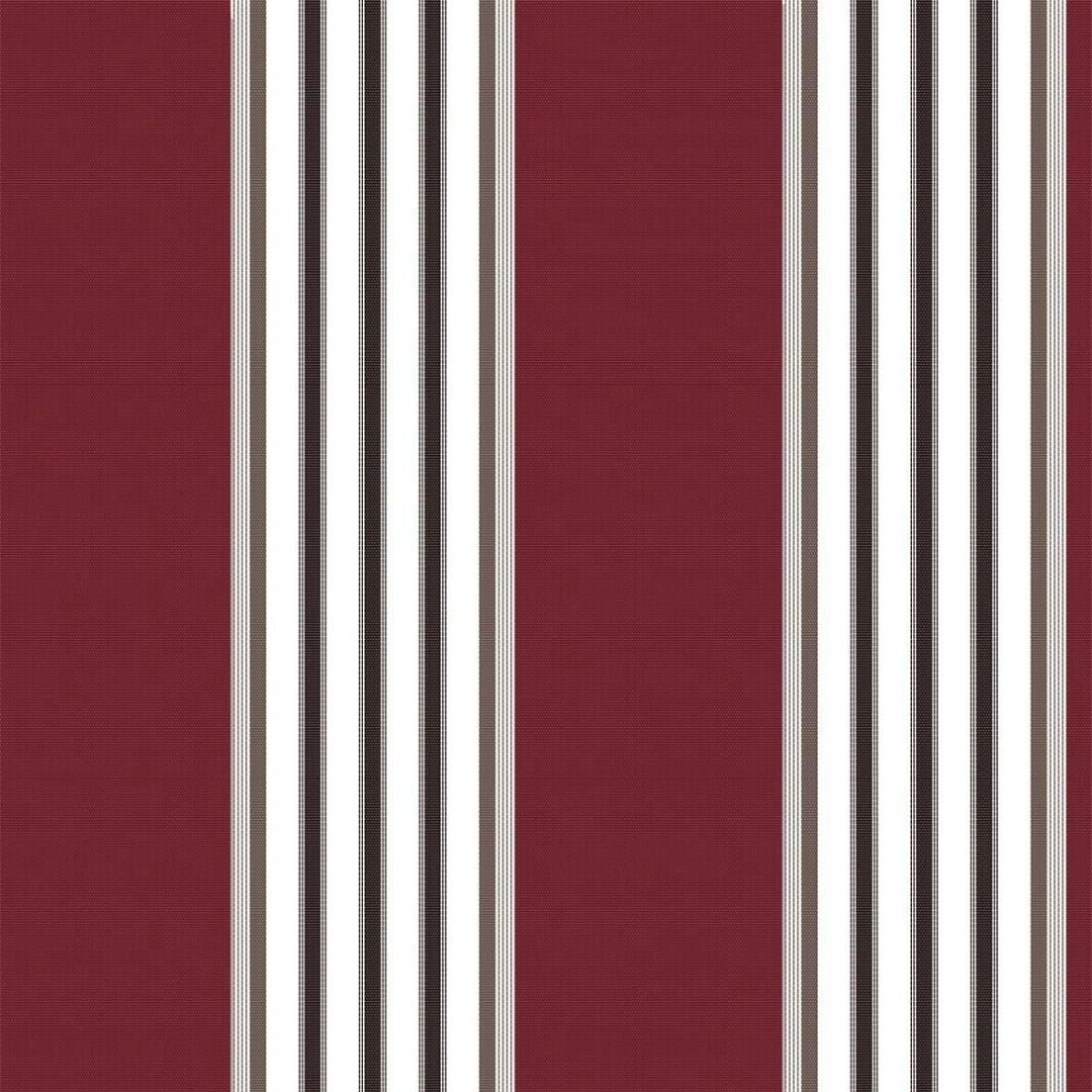 Jamaica vinröd randig markisväv Redlunds textil