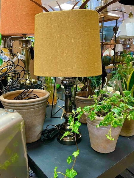 Lampskärm Grovlinne Höst/Gul Rund