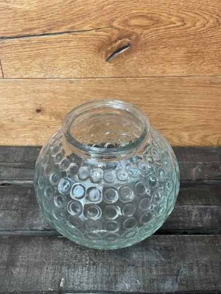 Glasvas rund med dekor