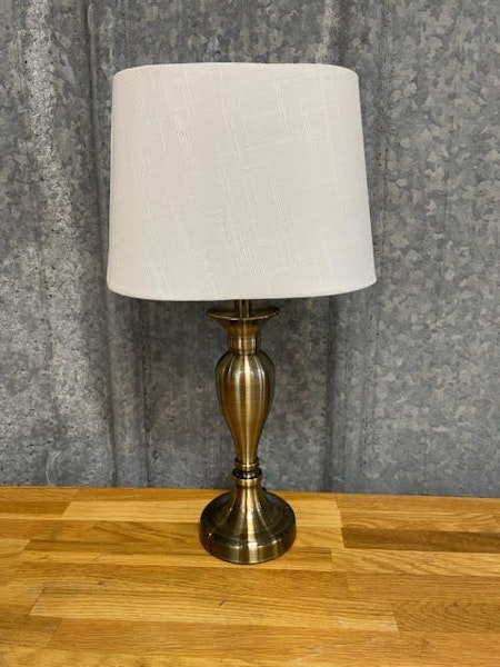 Lampskärm Grovlinne Oval Beige