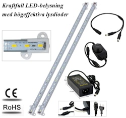 Akvariebelysning - Paket med 2 st LED-lister 50 cm