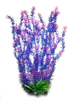 Plastväxt Rotala bonsai blå/lila med rosa detaljer 55 cm