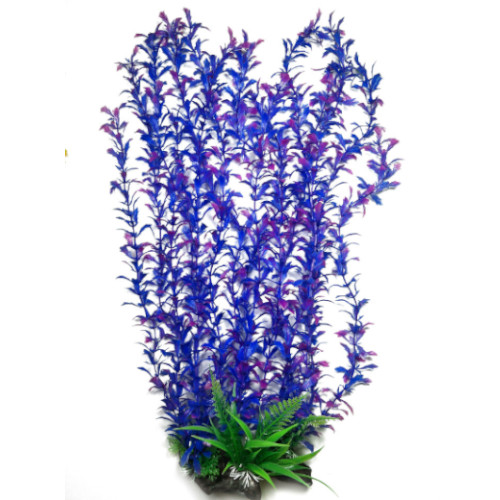 Plastväxt Shinnersia blå/lila med rosa detaljer 55 cm