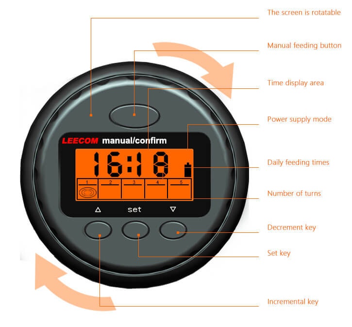 Digital foderautomat - 135ml - Svart D