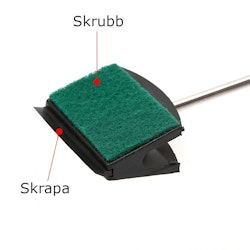 Algskrapa med skrubbsvamp - 37 cm