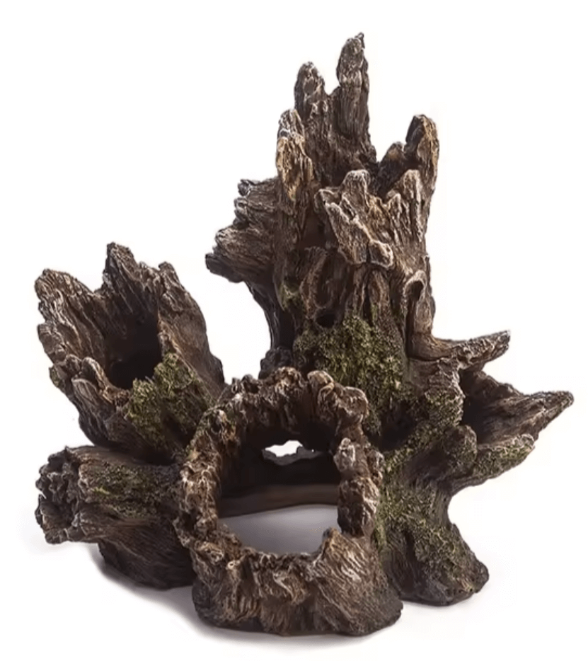 akvariedekoration trästubbe stubbe