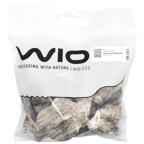Nano sten - Grey Fossil wood rock - 8-15 st