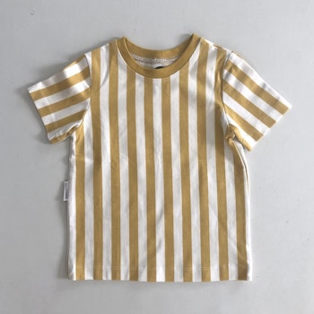T-shirt gule striper str 92