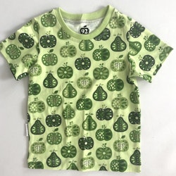 T-shirt grønn retro med epler str 92