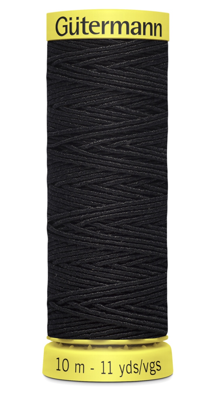 Elastisk tråd, sort 10 m