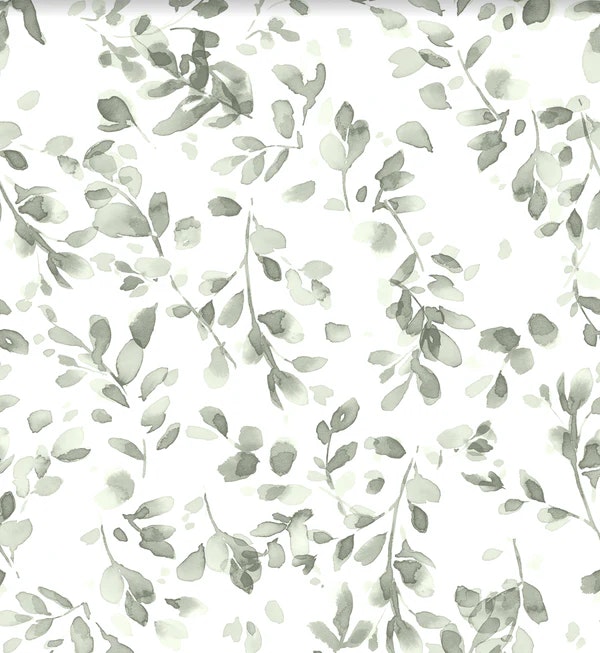OD- Abstract Leaves Green Off White