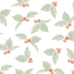 OD- Christmas Holly Off White