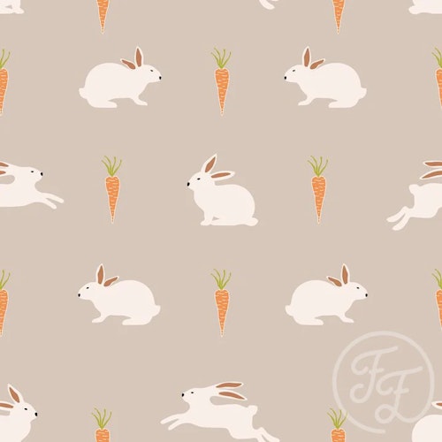 OD- Carrots and bunnies taupe
