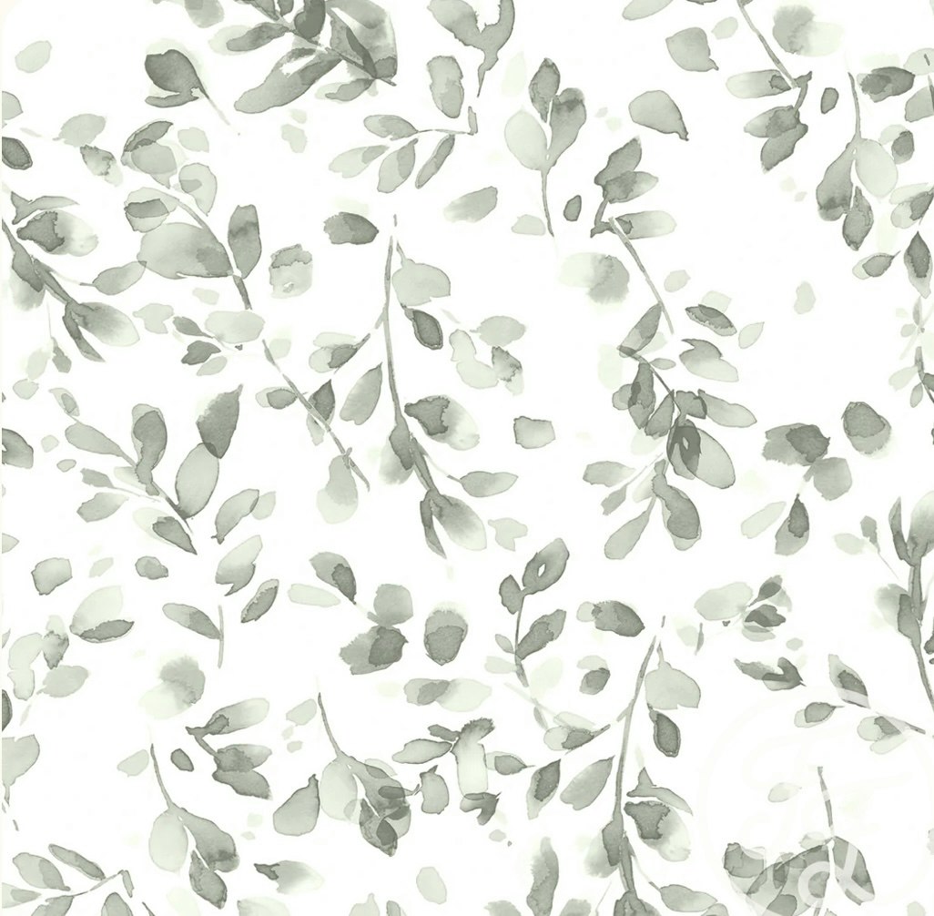 Abstract leaves green offwhite
