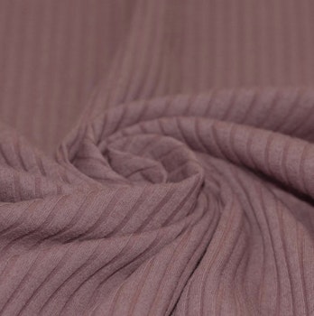 Ribbjersey bred old mauve
