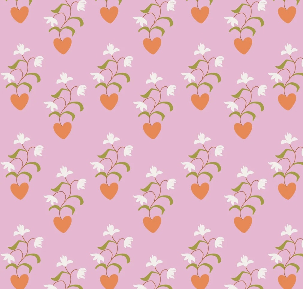 OD- Heart floral in pink flare
