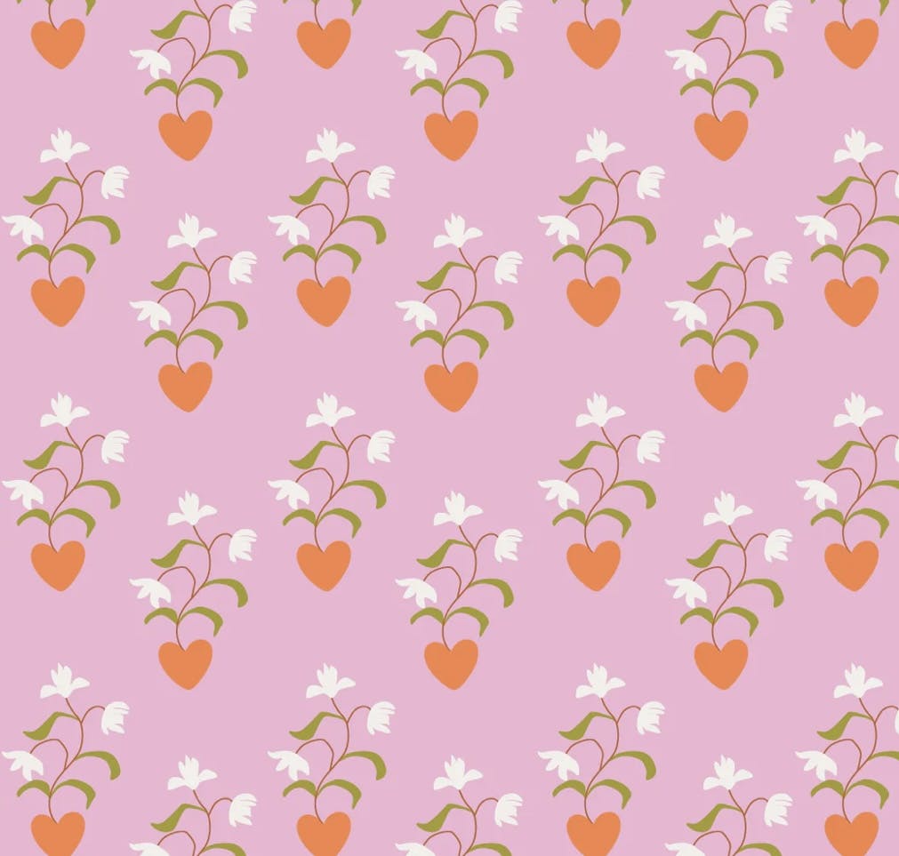 OD- Heart floral in pink flare