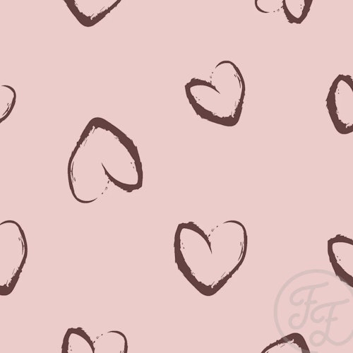 OD- Crayon hearts pink on pink