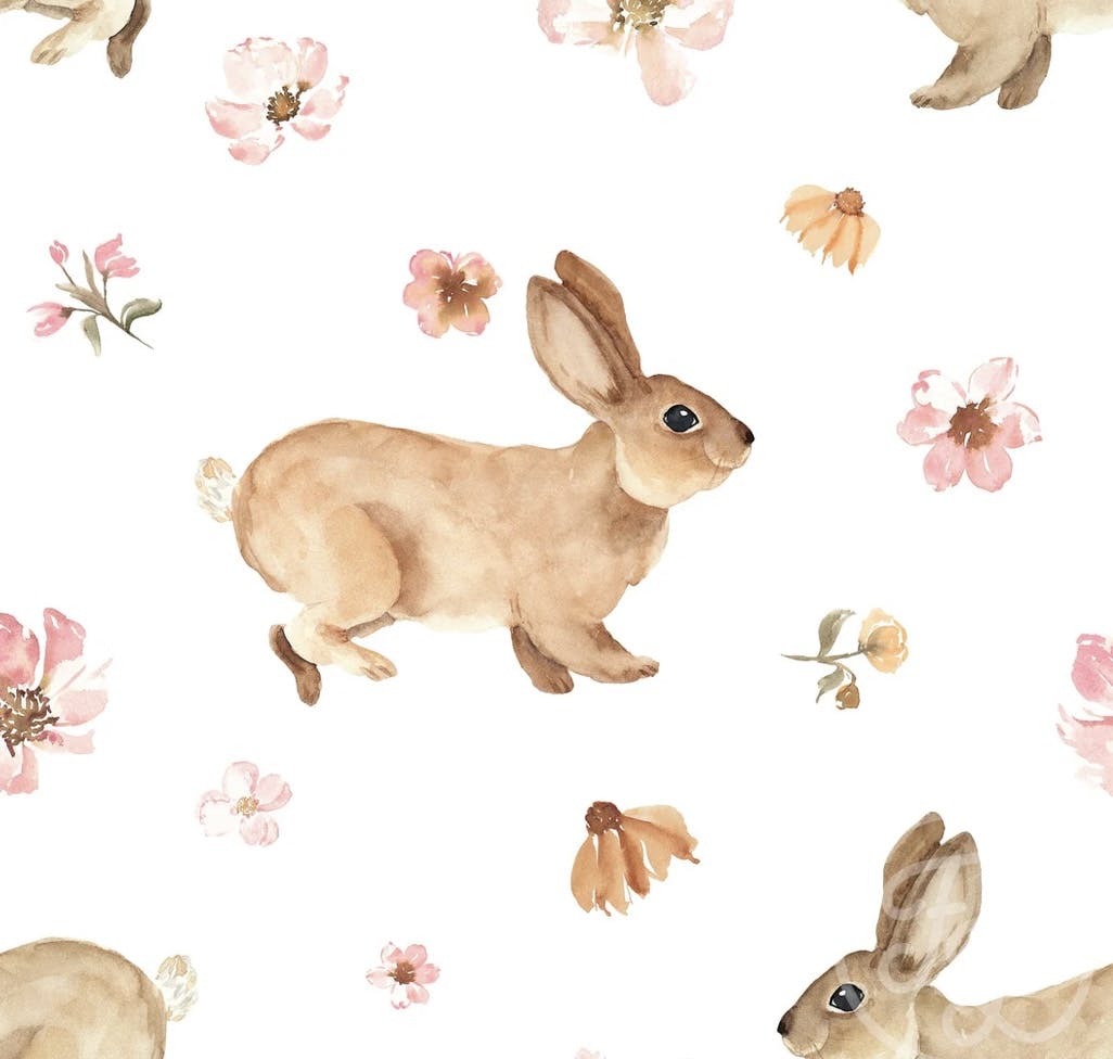 Pointelle bunnies in flowers