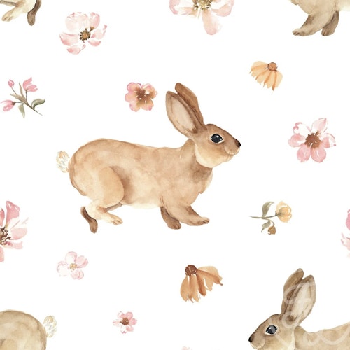 Pointelle bunnies in flowers