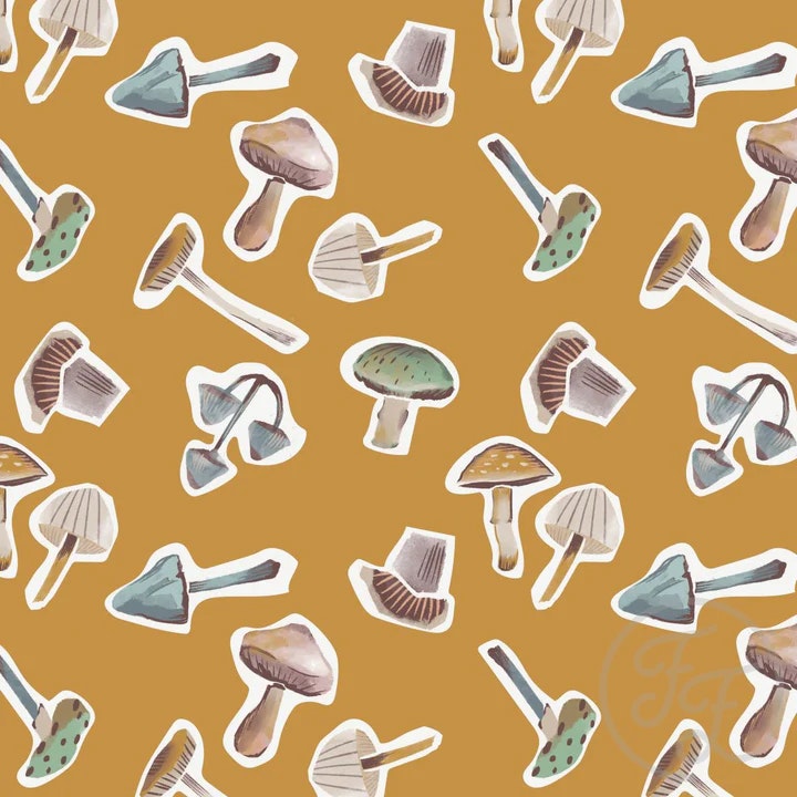 OD- Painted mushroom on ochre