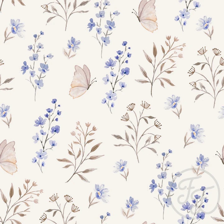 OD- Flowers and butterflies violet  brown