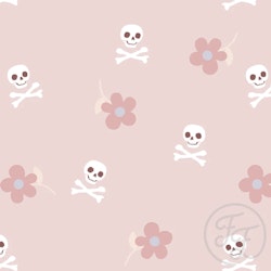 OD- Skull and bones big flower pink