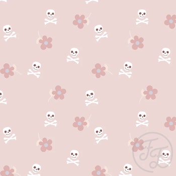 OD- Skull and bones flowers pink small