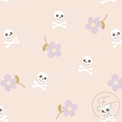 OD- Skull and bones flowers big peach