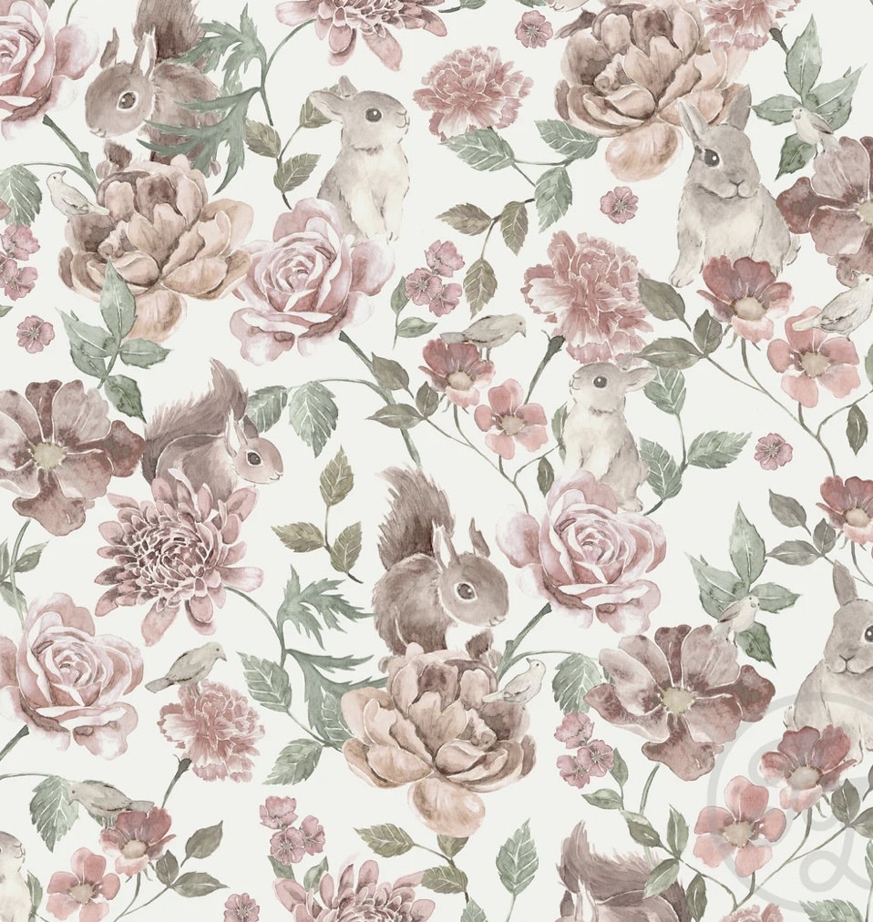 Floral  animals ribbjersey